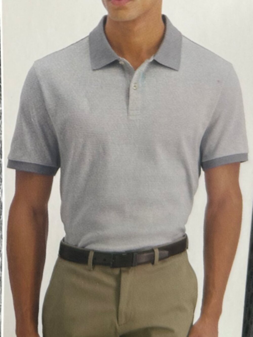Haggar Men's short Sleeve Polo Shirt Gray Size XL